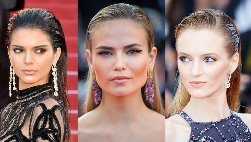 Kendall Jenner, Daria Strokous and Natasha Poly prefer Wet Look hair style for Cannes Red Carpet