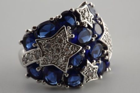 White gold ring with sapphires and diamonds on FabFashionBlog.com