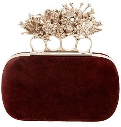 Alexander McQueen ruby with golden handle Clutch