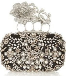 Alexander McQueen embroidered with silver handle Clutch