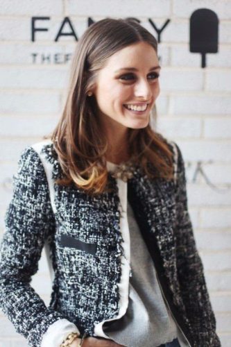 Chanel Jacket with white top on oksweb.com