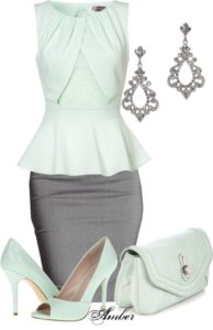 Classic style in Dusty mint and grey shades on FabFashionBlog.com