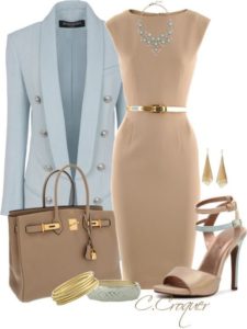 Classic style in Nude and Blue shades on FabFashionBlog.com