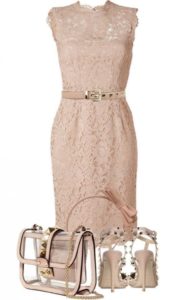 Nude lace dress style outfit