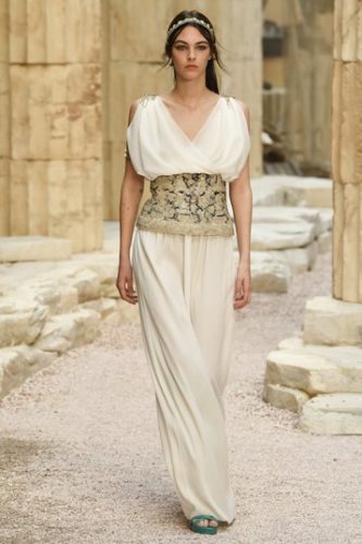 Chanel Greek Goddess white dress