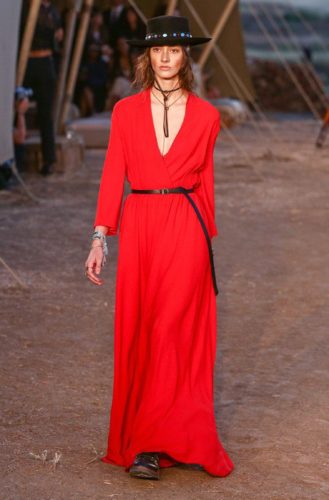 Dior Cruise collection 2017 in scarlet dress