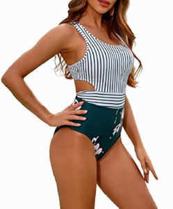 One Piece Swimsuits for Women High Waisted Bathing Suit Monokini