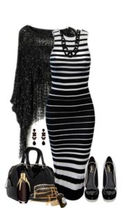 Black and white classy stripped outfit