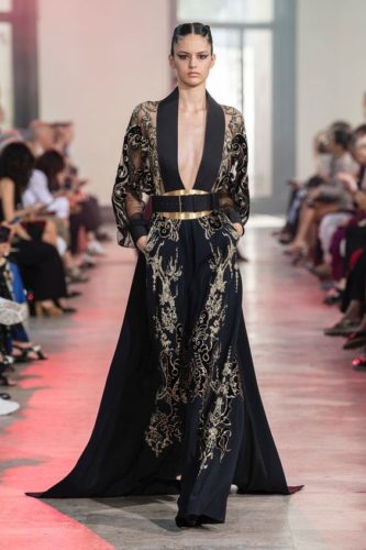 Midnight embroidered gown Elie Saab Haute Couture outfit from the fall-winter 2019 2020