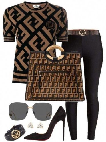 Fendi top and bag with black skinny pants Outfit on FabFashionBlog