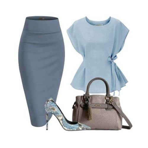 Skirt outfit in blue