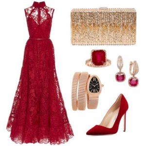 Red party dress-red formal dress