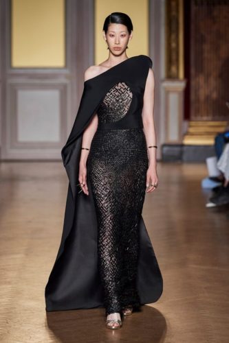Black long dress Antonio Grimaldi Fall Winter 2019 Couture black dress