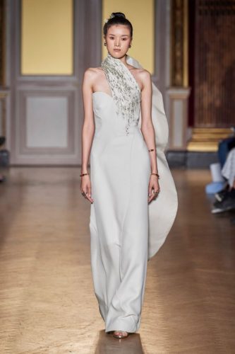 Antonio Grimaldi Fall Winter 2019 Couture milk dress