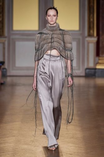 Antonio Grimaldi Fall Winter 2019 Couture outfit with fur