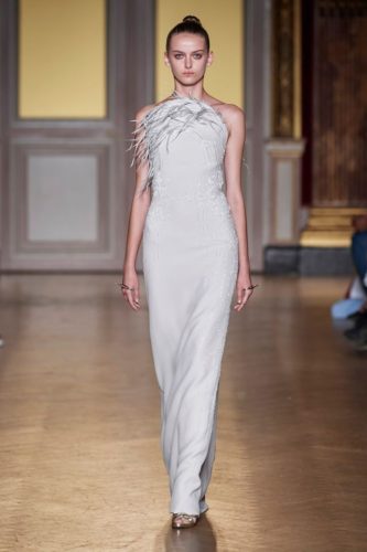 Antonio Grimaldi Fall Winter 2019 Couture white classic dress