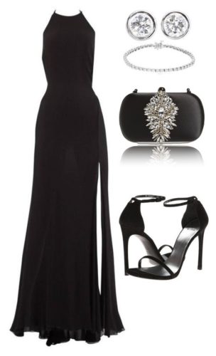 Black long dress outfit