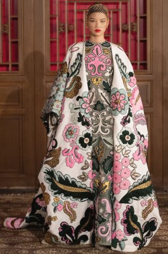 White, pink, golden and black gown Valentino Haute Couture Collection in Beijing