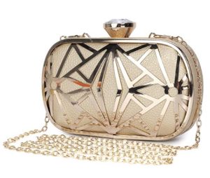 Under $25 Women Evening Bags Exquisite Leather Handbag Metal Hollow Designer Wedding Party Clutch Purse