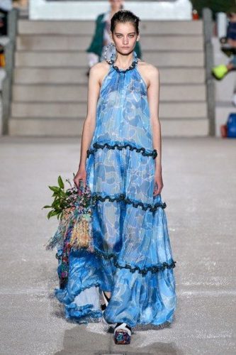 Blue long dress Missoni Spring 2020 Ready-to-Wear