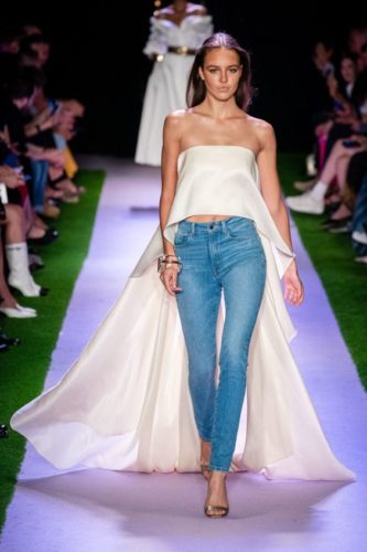 Jeans with white long top Brandon Maxwell spring 2020 ready-to-wear