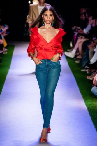 Jeans with red shirt Brandon Maxwell spring 2020 ready-to-wear