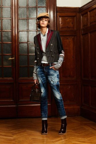 Striped jacket and Jeans Dsquared2 pre-fall 2020