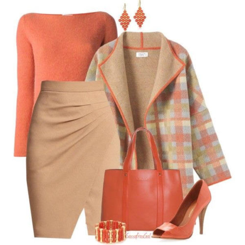 Pencil skirt and plaid jacket on FabFashionBlog