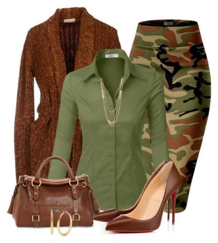Sage green and brown Outfit on FabFashionBlog