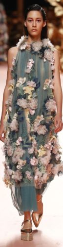 Long chiffon dress with flowers Spring 2020 RTW Duyos