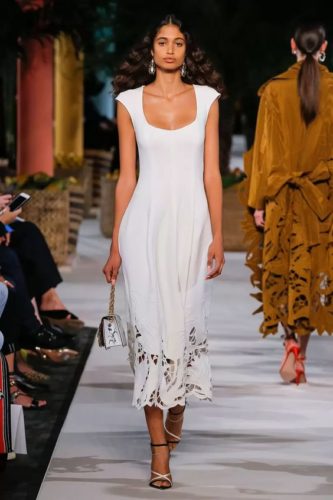 White dress Oscar De La Renta Spring-Summer 2020 Ready-To-Wear