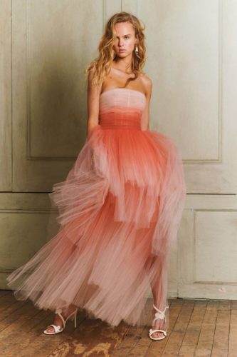 Strapless cotton minidress in pink - Oscar De La Renta