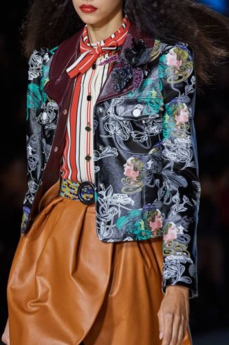 Leather skirt and printed black jacket Louis Vuitton Spring-Summer 2020 Ready-To-Wear