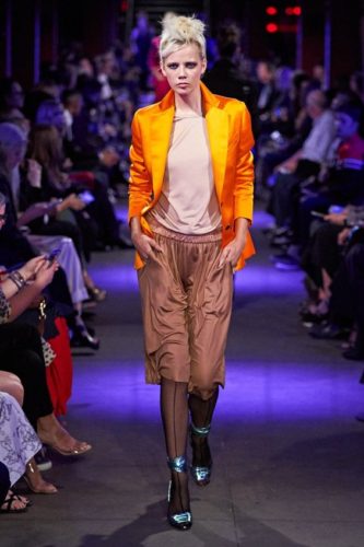 Orange jacket and beige bermuda Tom Ford Spring 2020 Ready-to-Wear