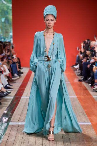 Pile blue dress Elie Saab Spring-Summer 2020 Ready-To-Wear