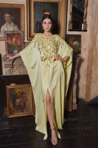 Pile yellow gown Marchesa Resort 2020
