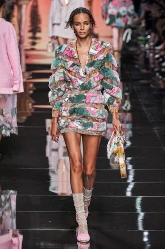 Pink and green outfit Fendi Spring 2020 Ready-to-Wear
