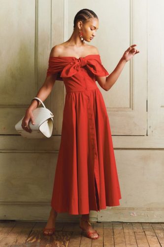 Red bow dress Oscar De La Renta Pre-Fall 2020 Collection