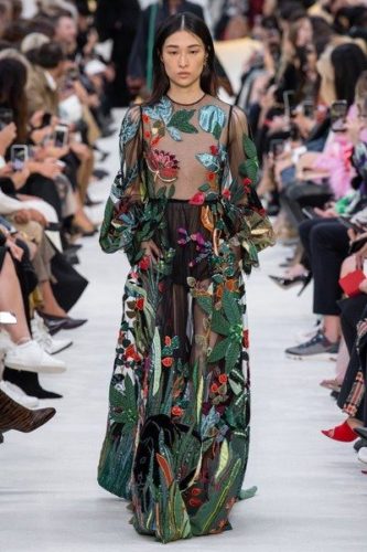 Semi transperant floral dress Valentino Spring 2020 Ready-to-Wear