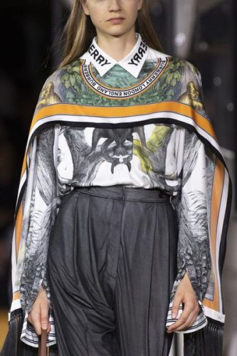 Silk printed blouse Burberry Prorsum at London Fashion Week Spring 2020