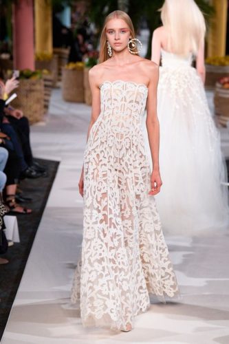 White lacy dress Oscar de la Renta Spring 2020 Ready-to-Wear
