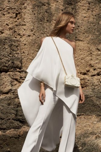 White pants suit Elie Saab Resort 2020 collection "Coastal Crossroads"
