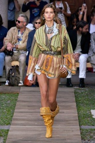 Yellow green printed blouse Etro Spring 2020 Ready-to-Wear