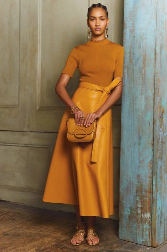 Yellow leather skirt Oscar de la Renta pre-fall 2020
