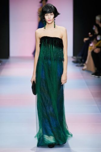 Dark green dress Armani Haute Couture 2020 Spring Summer