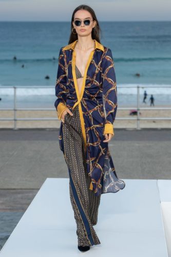 Pants suit with long blouse Jonathan Simkhai Australia Resort 2020 fashion