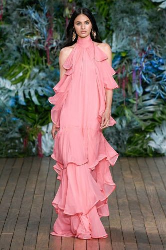 Rose tiered long dress Alberta Ferretti Resort 2020