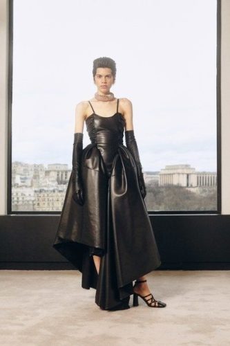 Black leather dress Ellery Fall 2020 Ready-to-Wear fashion show