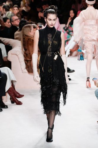 Black midi dress FENDI Fall Winter 2020 Collection