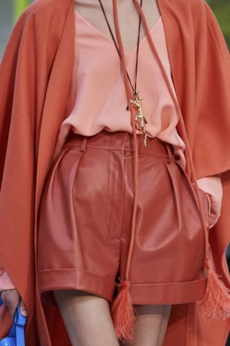 Brown leather shorts Valentino Spring-Summer 2020 Ready-To-Wear